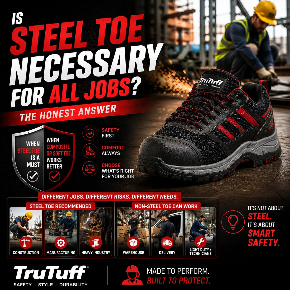 trutuff shoes is steel toe required for all jobs