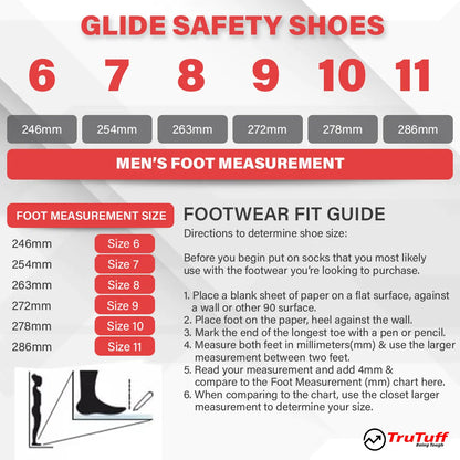 TruTuff Glide Safety Shoes, Steel Toe, ISI Certified