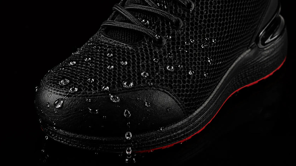 WATER-REPELLENT UPPER - TruTuff Glide Safety Shoes, Steel Toe, ISI Certified