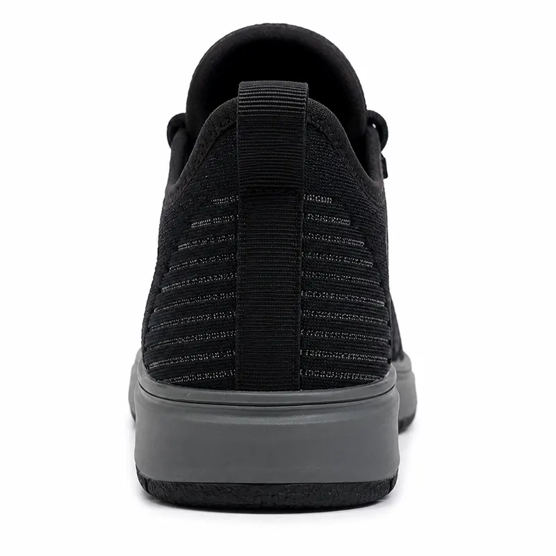 TruTuff Volt back view — pull tab, breathable knit heel, grey rubber sole, 11kV anti-shock safety shoe