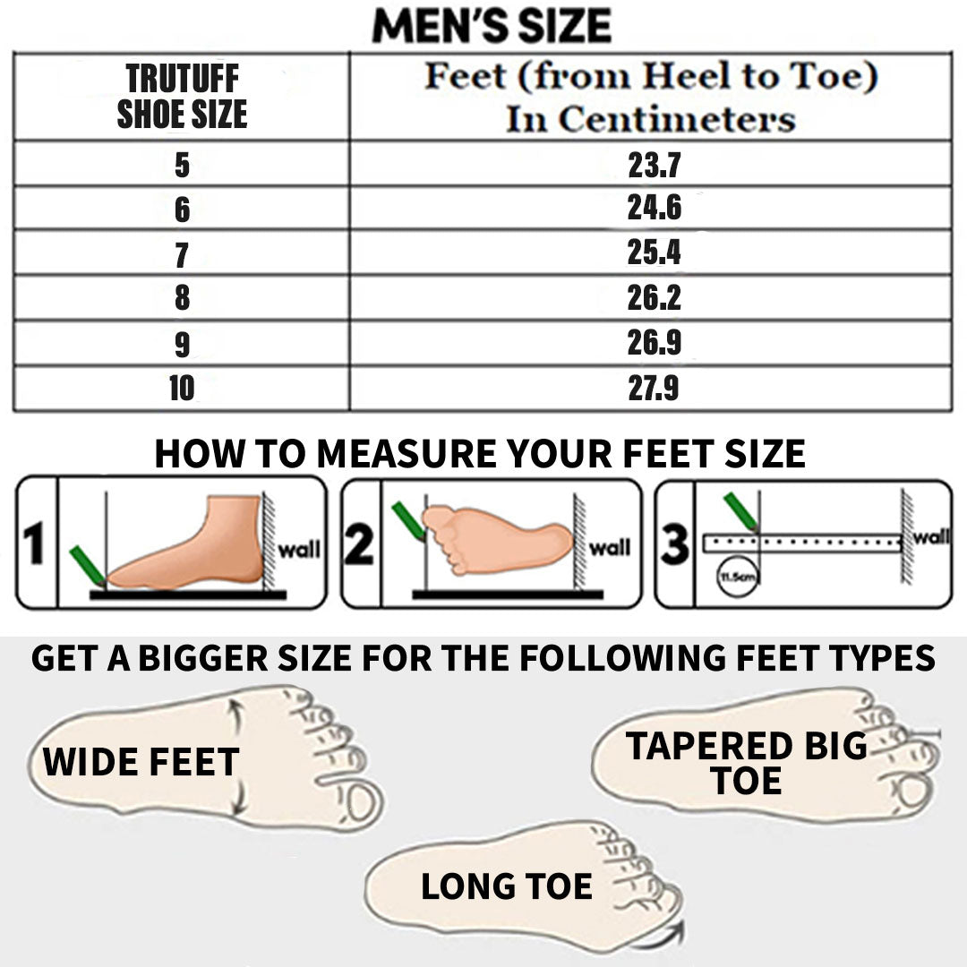 trutuff safety shoes size chart